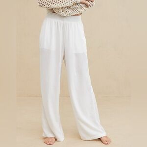 aerie white linen pants